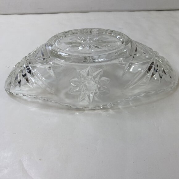Anchor Hocking Clear Crystal Glass Oval Serving Dish Starburst Pattern Vintage - Picture 4 of 8